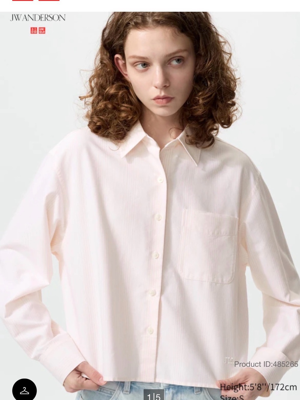 JW ANDERSON women’s Pale Pink Striped collar Shirt - washed never worn !